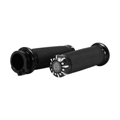 Zwarte CNC 1" Motorfiets Stuur Handvatten Voor Harley-Davidson Cruiser Chopper