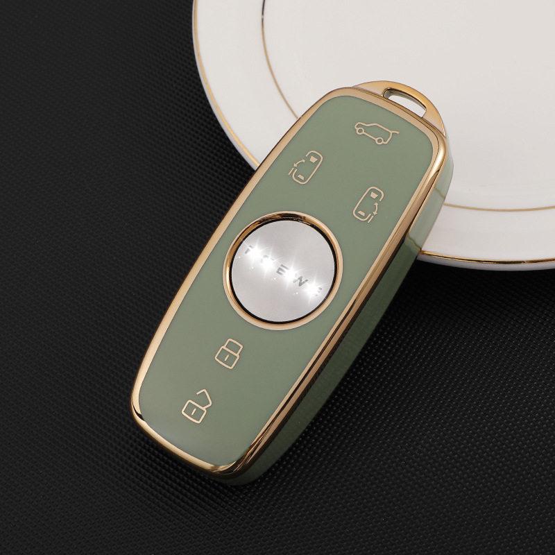 Roewe iMAX8 Key Cover - Stylish Gold Edge Silicone Protective Shell for Business Cars