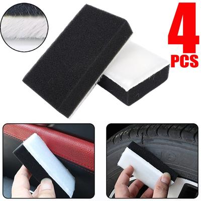 Car Double-side Cleaning Sponge Wipe Multifunctional White Nanofiber Scrubbing Pad Automotive Interior Detailing Cleaning Block