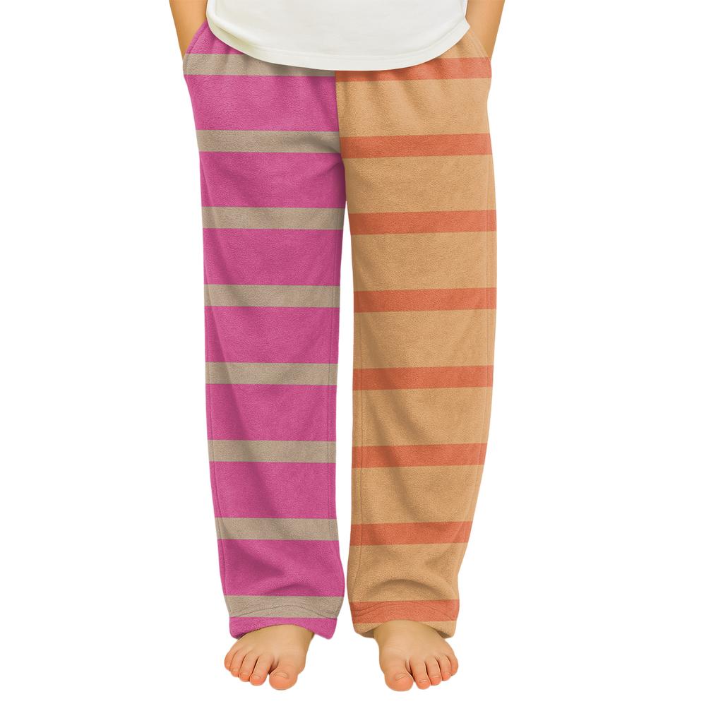 Fashionable Children's Versatile Retro Floral Print Pocket Casual Pants