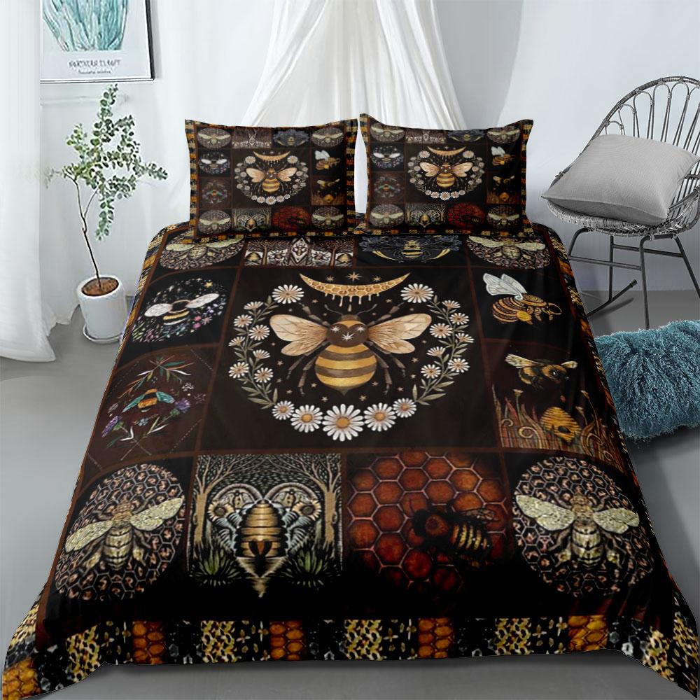 

Beauty Bumblebee Duvet Cover Set King Queen Double Full Twin Single Size Bed Linen Set 135x200cm