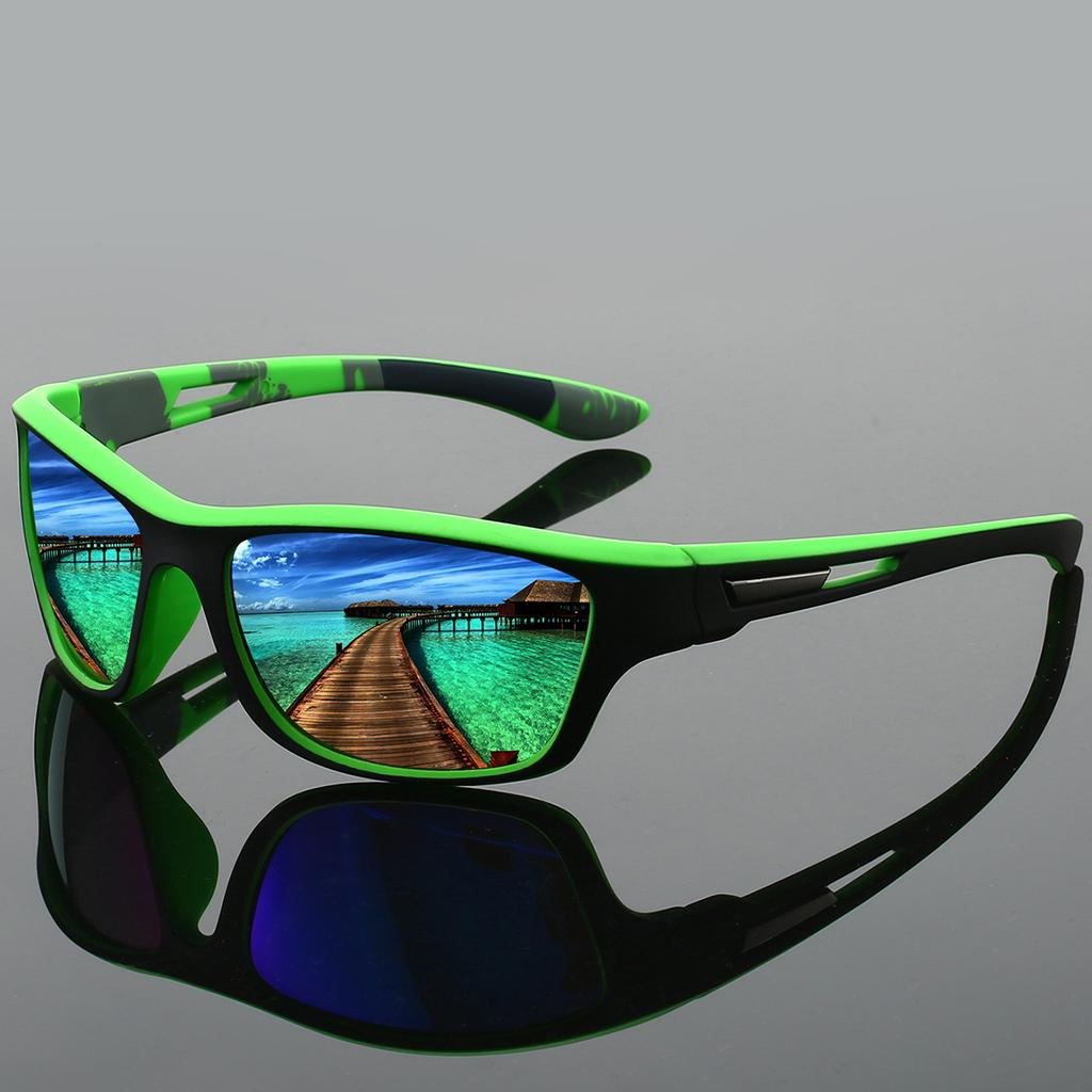 Y2k Sports Goggle Men Fashion Wrapped Round Mirror Outdoor Riding Sunglasses Trendy Professional Ani-UV Protective Shades