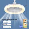 E27 Universal Crystal Fan Chandelier with Smart Remote Control for Home, Bedroom, Kitchen