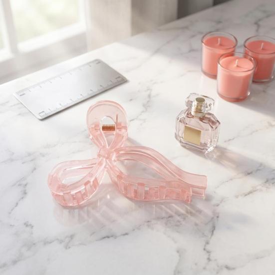 Hair Claw Transparent Bowknot Shape Anti-slip Teeth Hair Claw Lightweight Back Head Hair Clip Versatile Hair Accessory