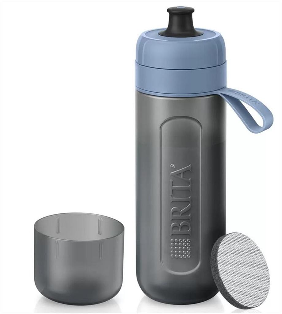 BRITA Active Water Filter Bottle with 3 Microdisc Dark Blue Cartridges,