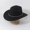 New rhinestone chain decorative western cowboy hat fashion trend hat autumn and winter women's party performance top hat
