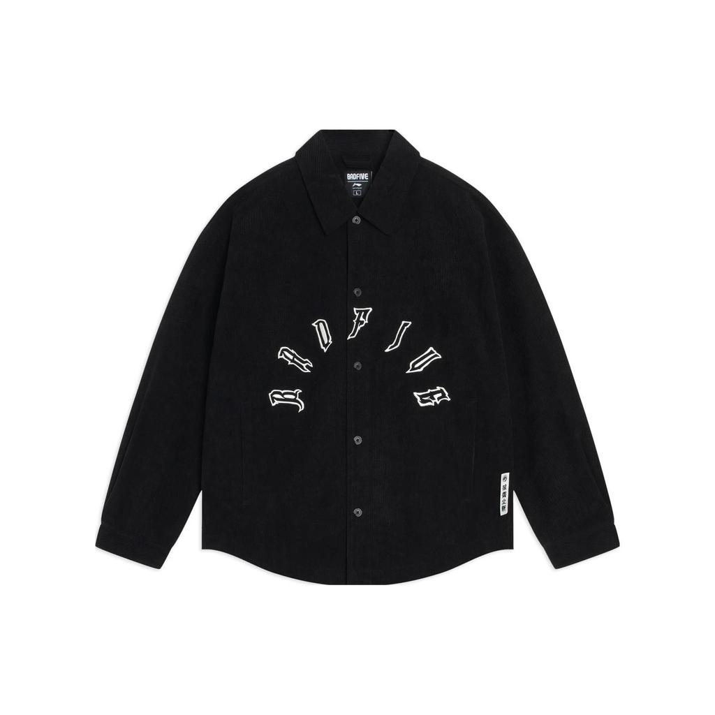 Li-Ning Alphabet Single-Breasted Long Sleeve Jacket Men Outerwear Black AFDT051-5