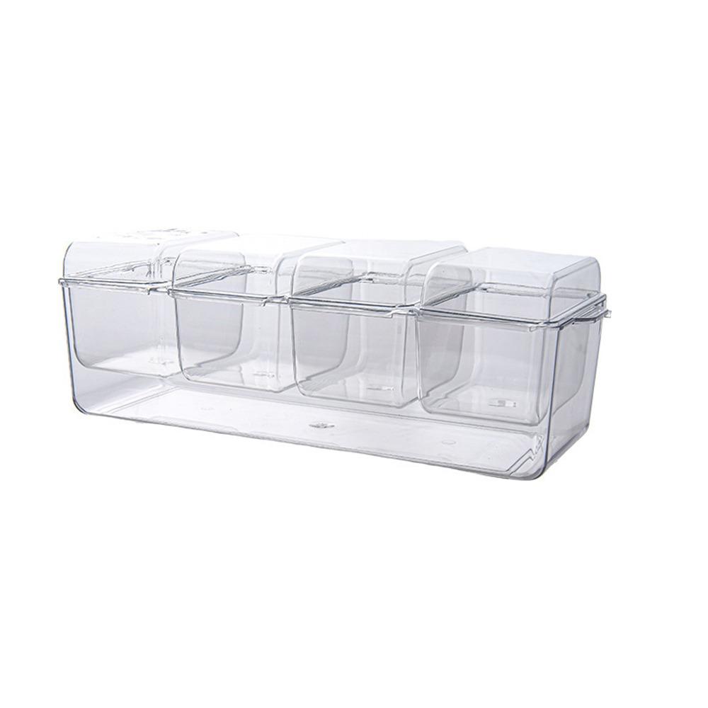 Transparent Fruit Snack Container Detachable Condiment Box Multifunction Seasoning Case  Party