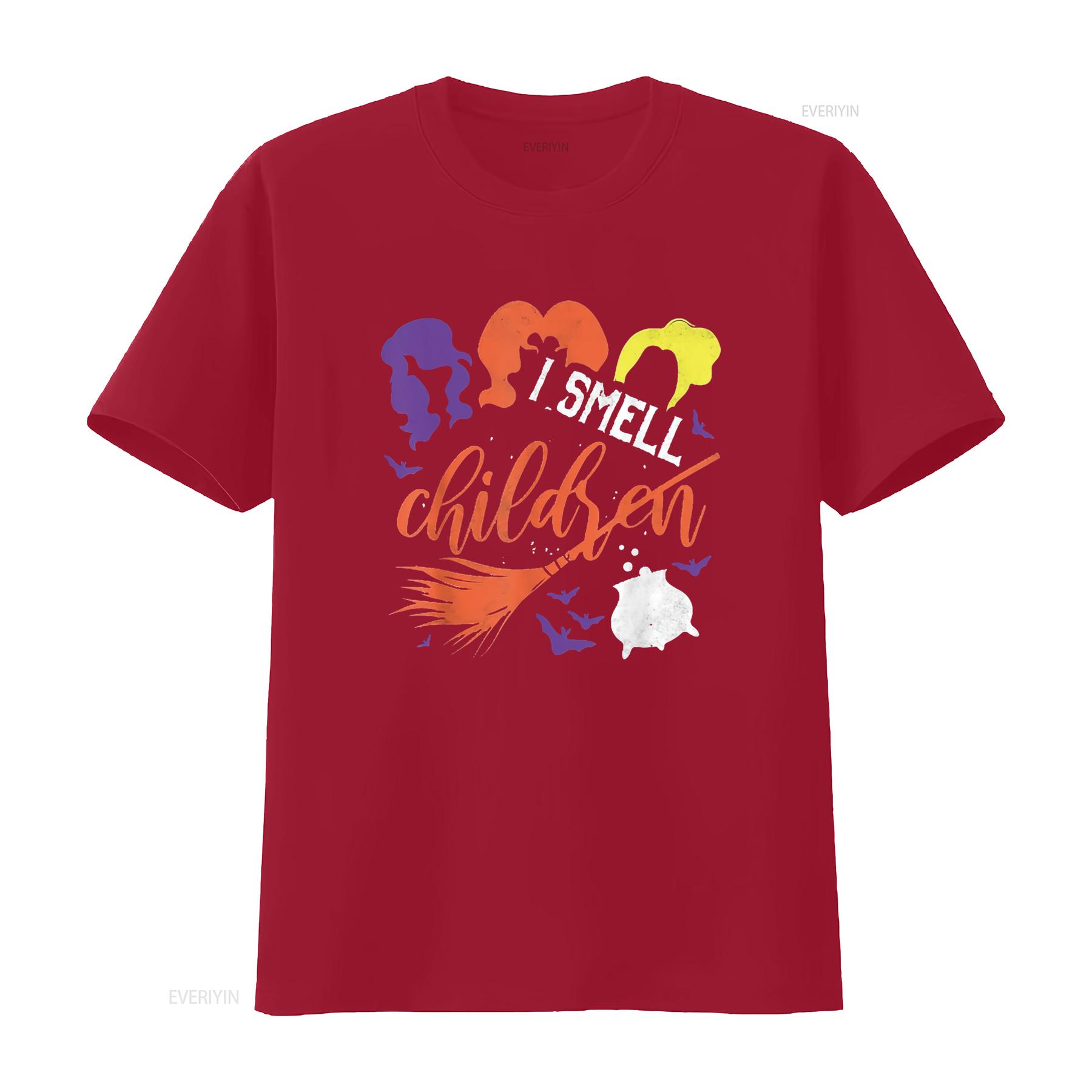 Womens I Smell Children Halloween Witch T Shirt Black Small vintage Washed Soft Slightly Casual designer clothes Stretched S