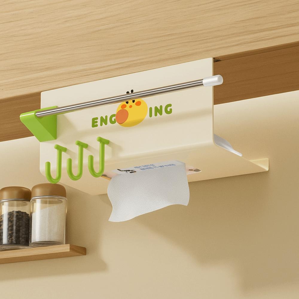 Large Capacity Upside-Down Paper Towel Rack Plastic Cling Film Holder Face Towel Holder Kitchen