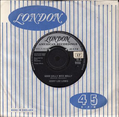 7inch Record JERRY LEE LEWIS - Good Golly Miss Molly HLS9688 London Records, 1963 UK Rock Used