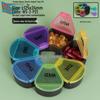 Colorful 7-Day Round Travel Pill Box with 7 Compartments - Weekly Medicine Dispenser