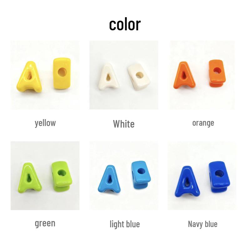 Colorful Acrylic Alphabet 'A' Beads for DIY Keychains & Charms