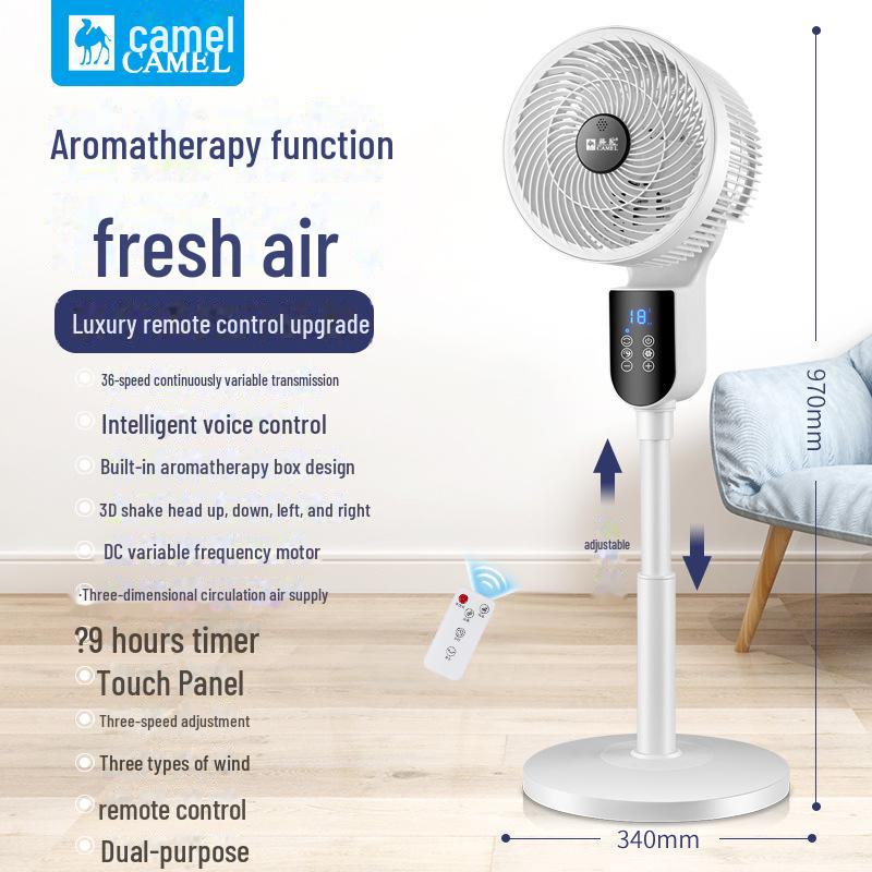 Ventilatore a circolazione d'aria Camel a 36 velocità DC con controllo vocale, aromaterapia, telecomando e convezione a turbina