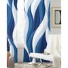 Dark Blue Ripples Lines Modern Tulle Curtains Living Room Voile Drapes Sheer Window Curtains Bedroom Accessories