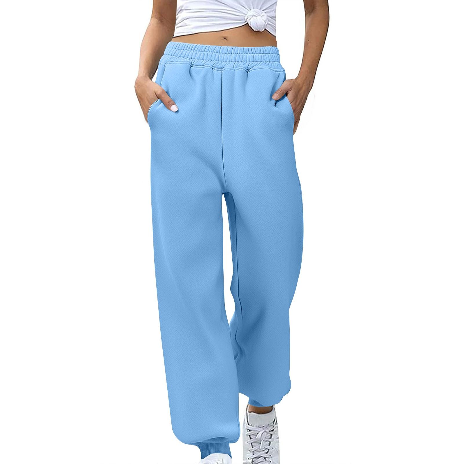 

Women s Stylish Loose Sweatpants Comfortable High-waisted Jogging Belt Pocket Sweatpants S