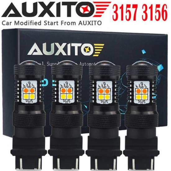 4X 3157 3457 4157NA LED Switchback White Yellow Turn Signal Light Bulb 16K EA