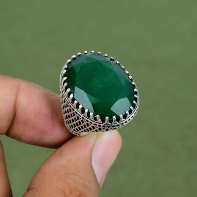 Facettierter Sambischer Smaragd Ring 925er Sterlingsilber Ring Elegantes Schmuckstück Echter Edelstein Ring Handgefertigter Ring Geschenke Für Sie Erhältlich In Ringgröße