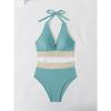 Sexy High Waist Bikini 2025 Women Halter Swimwear Female Swimsuit Solid Bathers Swimming Bathing Swim Suit Summer Beachwear