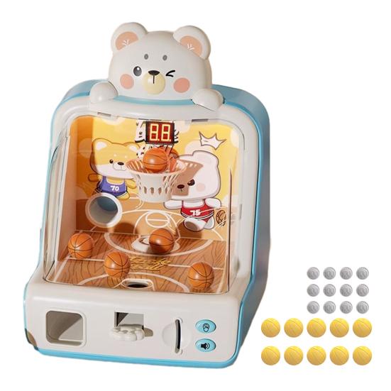 Animal Tabletop Basketball Shoot Game Mini Basketball Shoot Arcade Machine with Score Display Rabbit