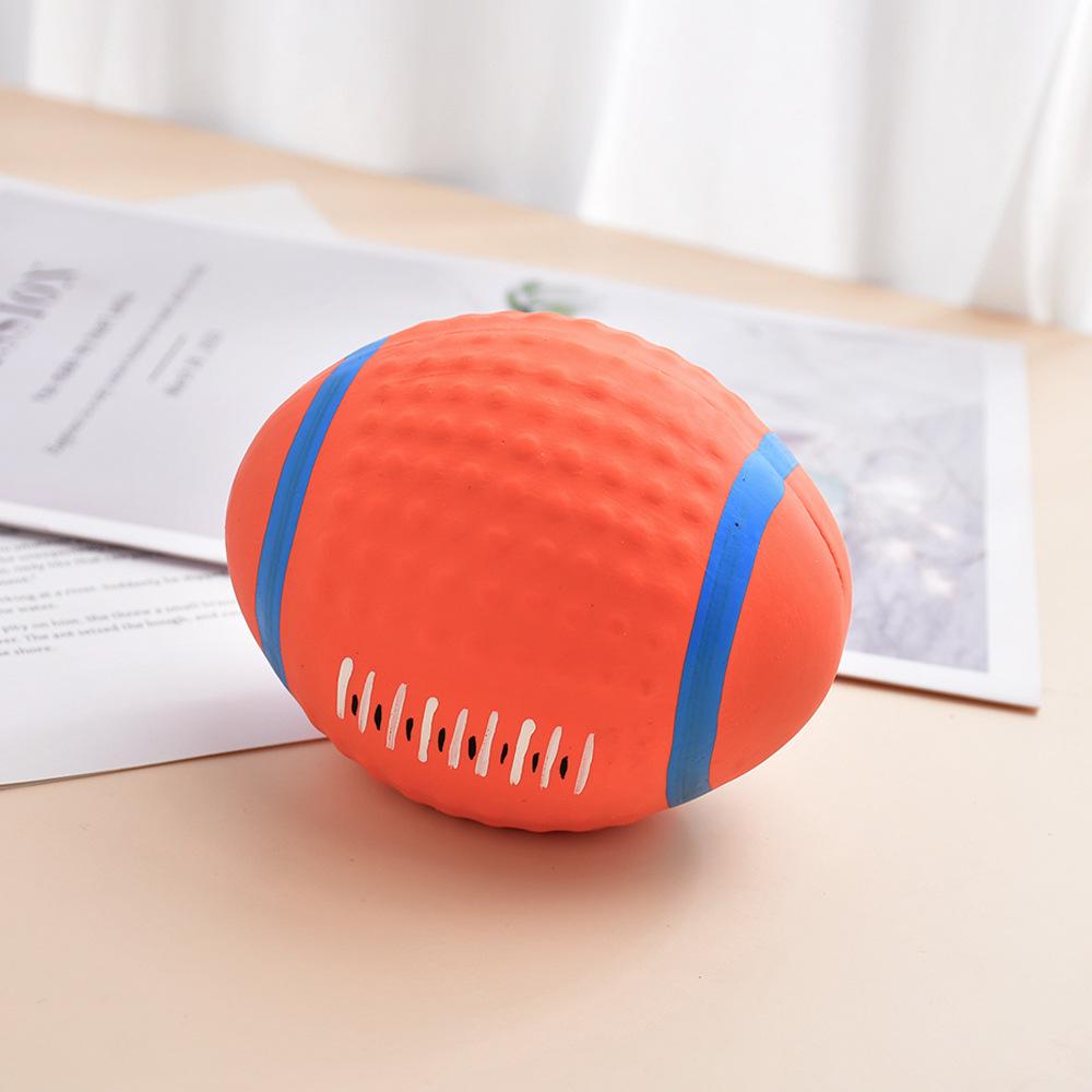 Squeaky Latex Rugby Football Dog Toy - Durable Chew & Stress Relief