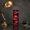 Horror Theme Decor Skulls Book Nook, Gothic Skull Bookshelf Insert, 3 Tier Stacked Sculpture Mysterious Library with Black Frame, Academia Spooky for