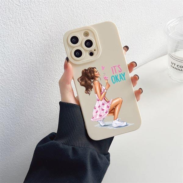 Fashion Girls Silicone Phone Case for iPhone 14 13 12 11 Pro Max Case for iPhone SE 2020 14 7 8 Plus XR X XS Soft Cover Fundas