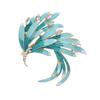 Chinese Style Retro Phoenix Tail Feather Brooch Enamel Gradual Change Diamond Phoenix Elegant Brooch High-end Temperament Pin Men and Women