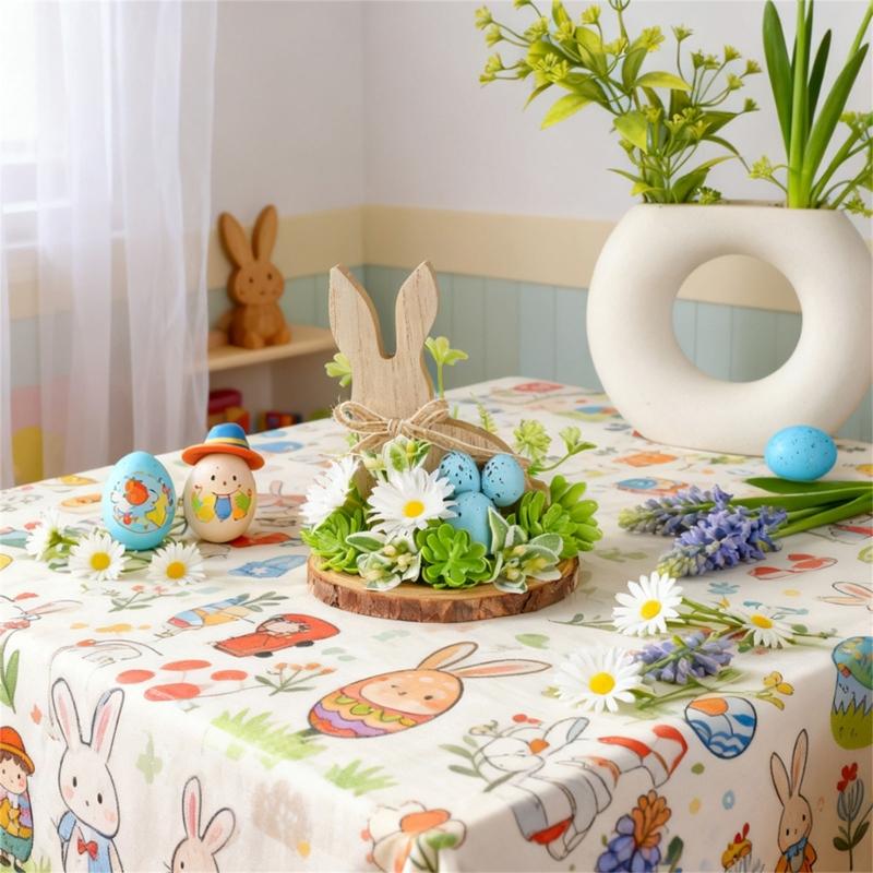 Easter Eggs Rabbit Decorations Wood Plastic Indoor Outdoo Family Activity Supplies Desktop Ornament