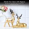 Zestaw 2 żywicznych rzeźb jeleni Hiran do dekoracji domu i biura inspirowanych naturą, idealny dla miłośników przyrody, doskonały dla przyjaciół i rodziny (Złoto)