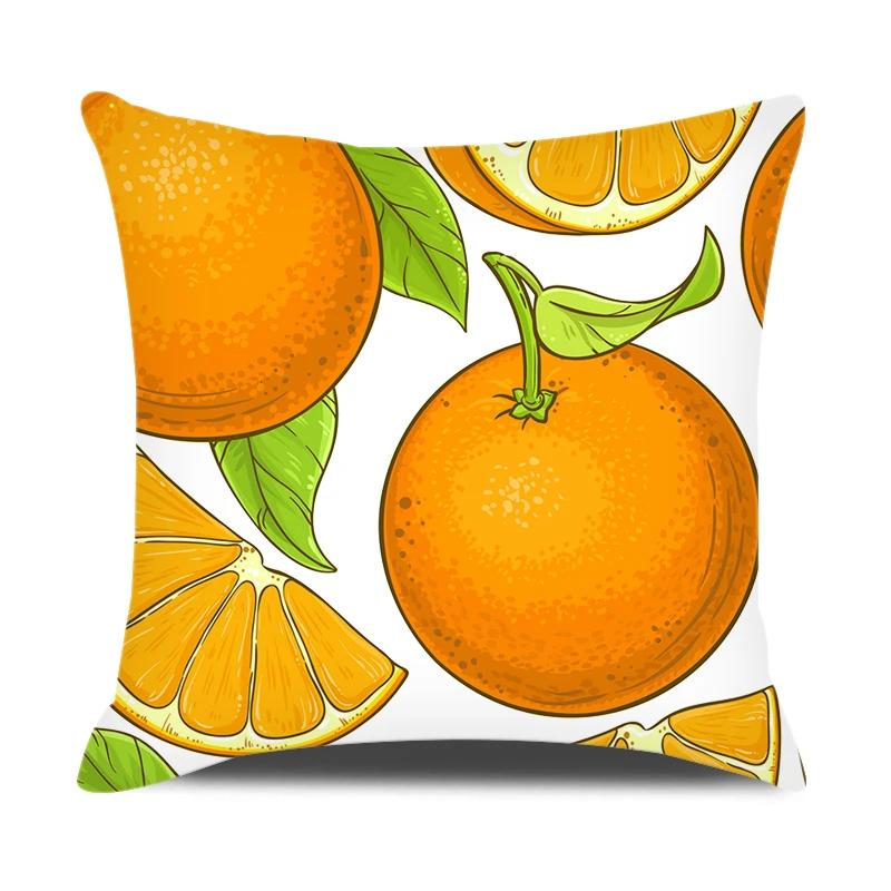 Summer Home Decor Pillow Cover 18x18 Inches Cartoon Fruits Printed Pillowcase Sofa Chair Seat Decorative Pillows Cushion Covers