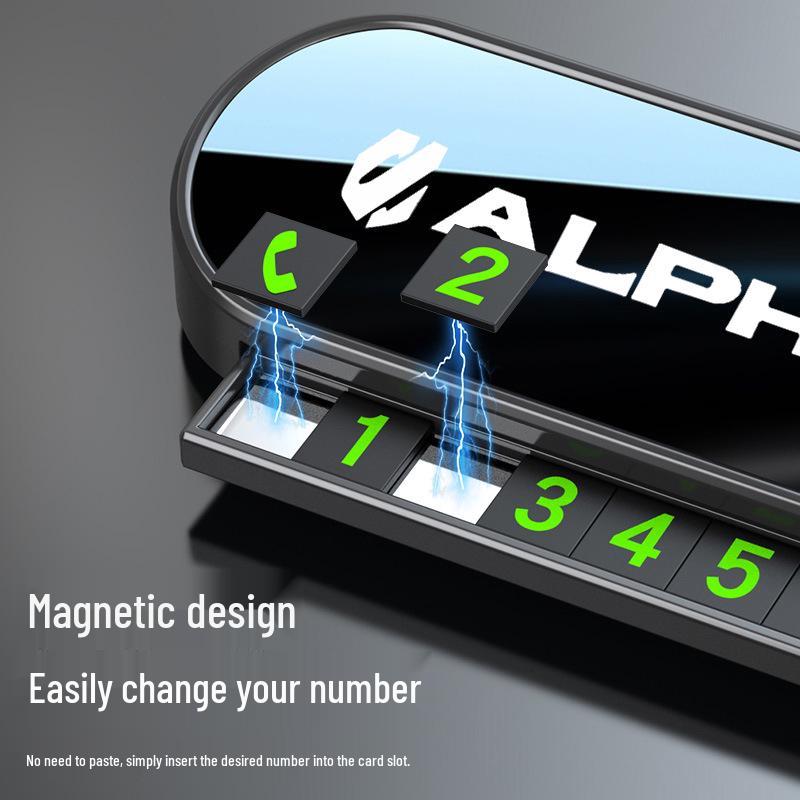 Laser-Cut Phone Number Signs for Temporary Parking: Fits Toyota Alphard, Crown, Land Cruiser & Vellfire.