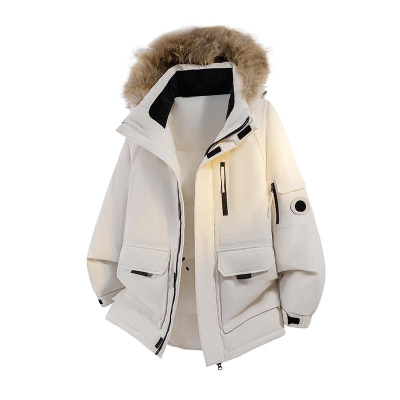 Parka d'hiver haut de gamme unisexe avec capuche et col en fourrure – Veste de ski style montagne trois-proofs