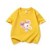 Kids Cotton T Shirt Adorable Mouse With Bow  Flower Print Crew Neck Short Sleeve Tee Casual Boys Girls Summer Tops