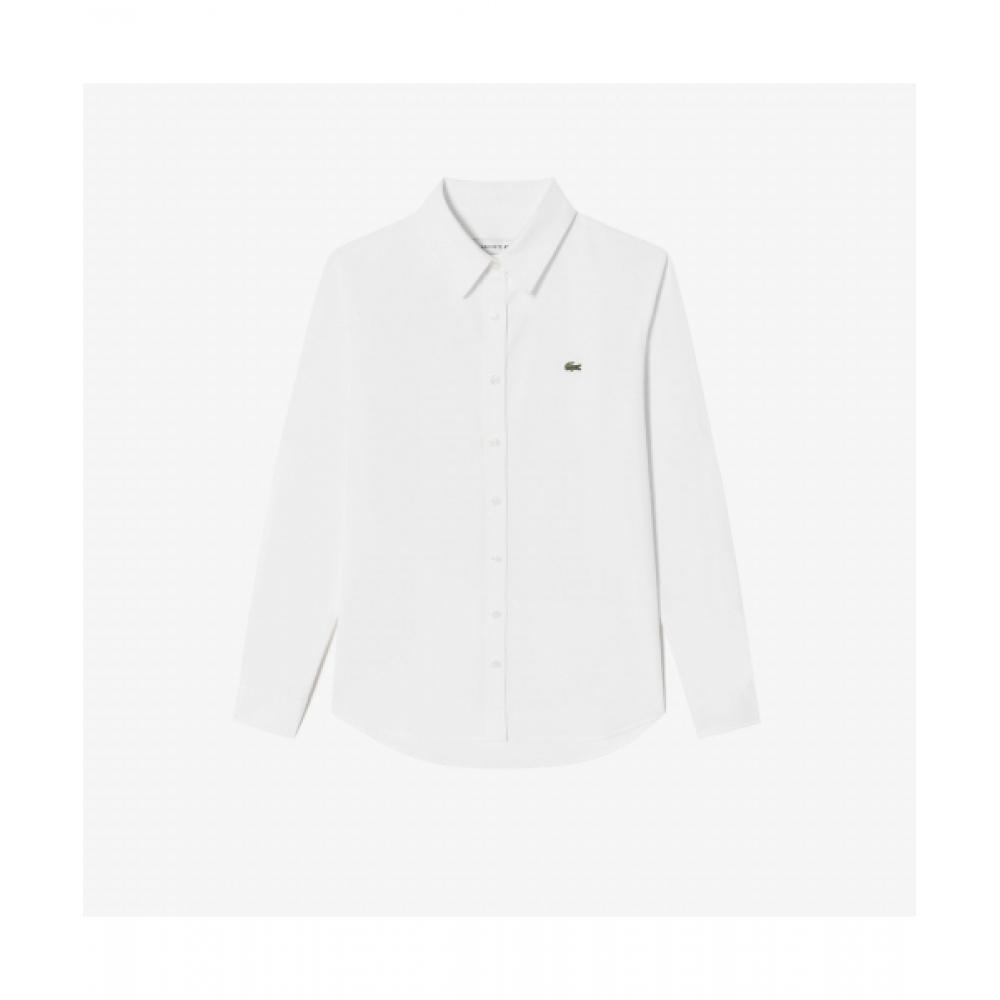 

LacoSte Женская рубашка S basic Oxford Stretch [off White] 036