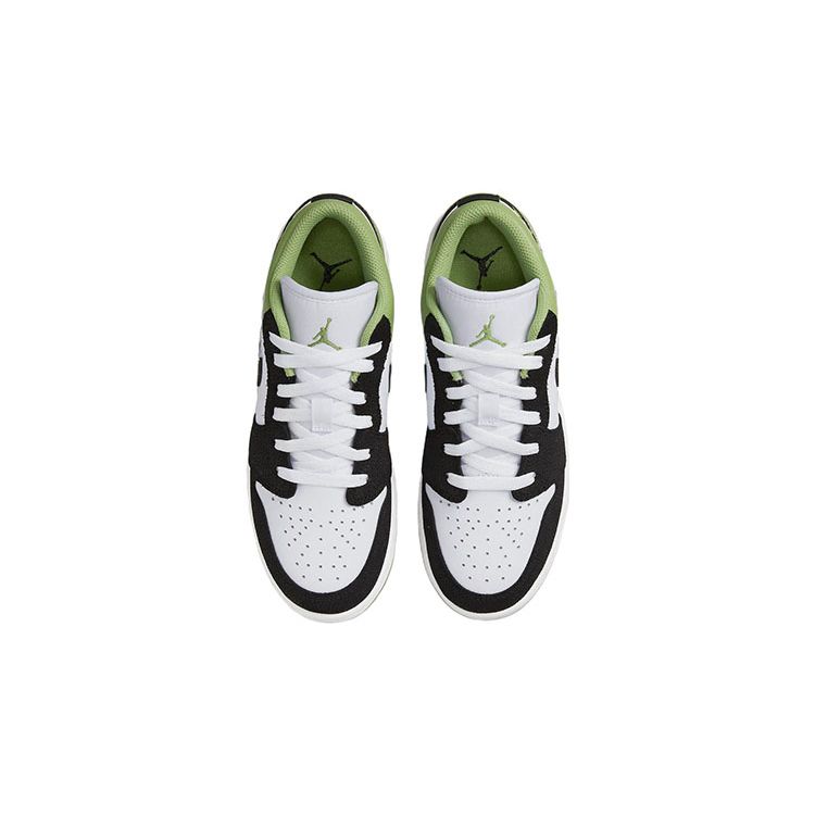 Air Jordan 1 Low SE GS Floral Kids Sneakers Green White Black DQ8389-100