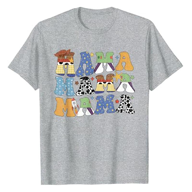 Toy Funny Story Mama - Boy Mom Mother's Day Tee for Womens T-Shirt Sayings Graphic Outfits Cotton Short Sleeve Blouses Gift Idea