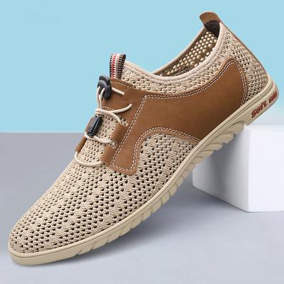 Fashion Handmade Men's Summer Sneakers Breathable Men Mesh Shoes Outdoor Casual Flats Comfortable Walking Treking Shoes Hollow Out Shoes