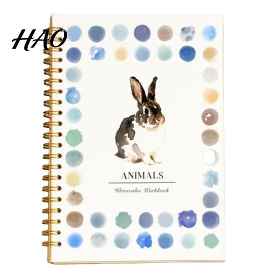 Relaxing Watercolor Painting Book Workbook Coloring Step-by-Step Tutorials for Animals Flowers Stress-relief Beginner Friendly Kit Learning E