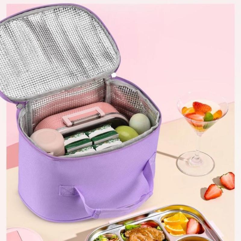 Roztomilá taška na bento, Studentská izolovaná taška, Přenosná taška na oběd s hliníkovou fólií, Velkokapacitní ruční taška