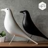 House Bird House Bird Ornament Figurine Housewarming Gift Eames Bird Scandinavian Modern Interior Stylish Designer Natural Wood Black White Natural