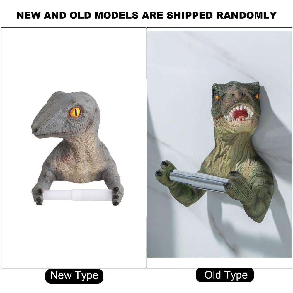 Drill-Free Dinosaur Toilet Paper Holder Wall Mounted Resin Paper Towel Dispenser For Kitchen