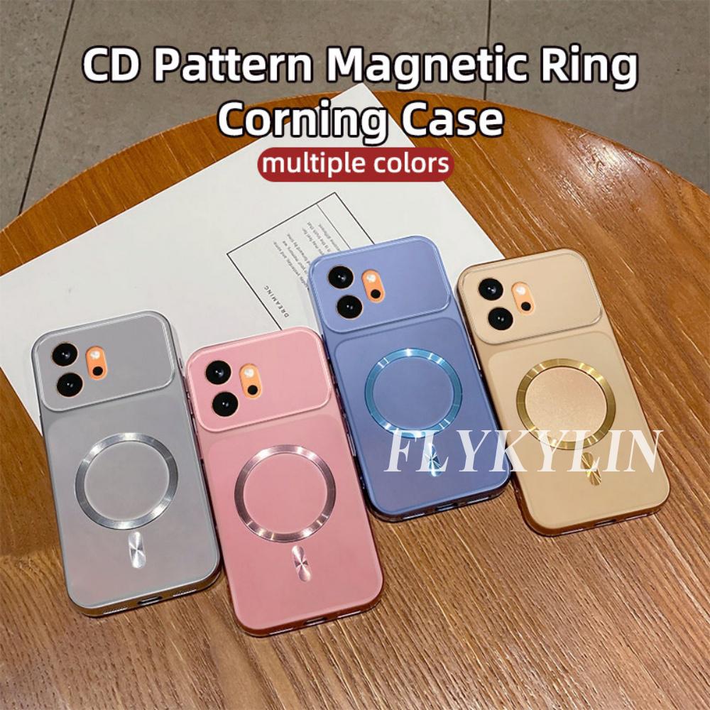 For Honor 600 Lite 400 Smart 500 300 200 100 90 80 70 Metal Soft Silicone Magnetic Wireless Charging Anti Drop Protective Cover