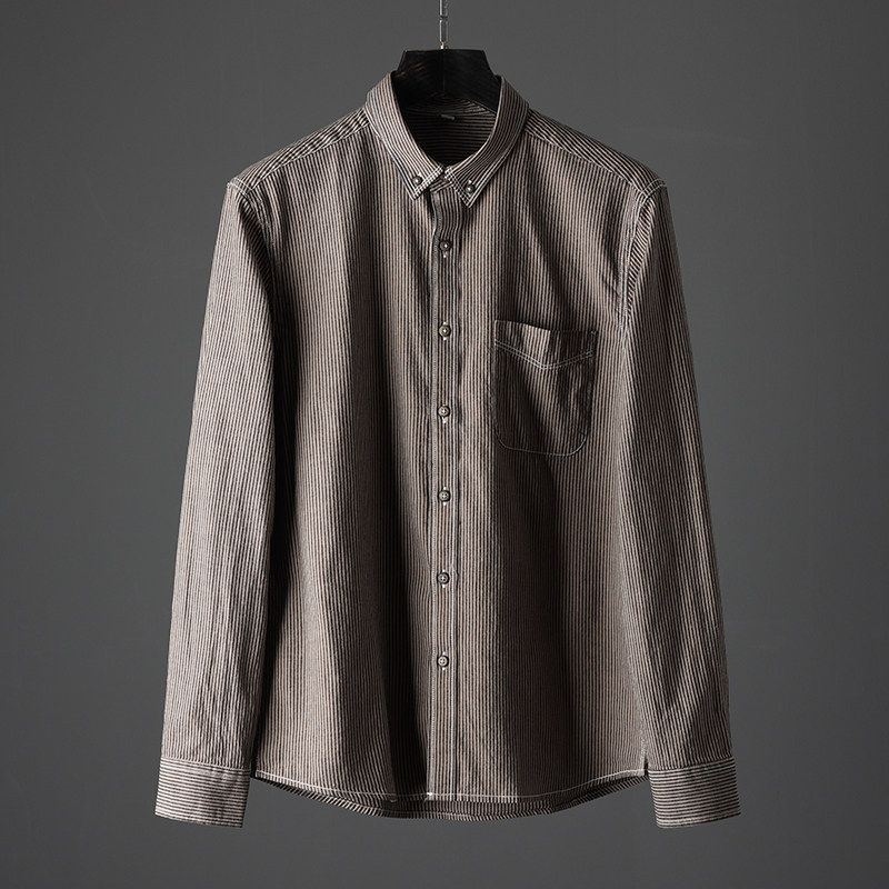 First-Line Brand Long-Sleeved Export Shirt Curry color 3XL((85-92.5kg))