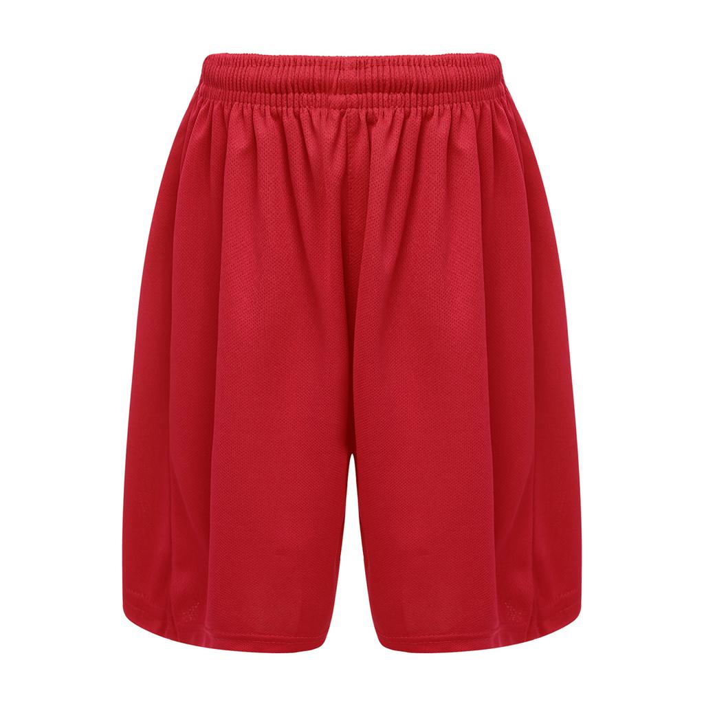Kids Boys Sports Shorts Drawstring Elastic Waistband Solid Color Quick Dry Trunks for Football Basketball Training