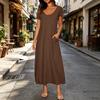 Long Nightgown for Women Short Sleeve Crew Neck Lounge Night Dress Casual A-Line Summer T Shirt Dress