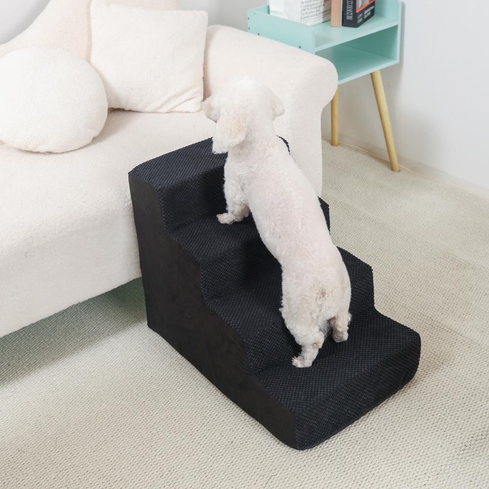 4-5 Step Stair Dog/Cat Ramp Ladder Washable Pet Stairs with Removable Cover Memory Foam Sponge Dogs Pet Ramp Stairs Pet Supplies