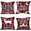 Charming Rustic Christmas Decor With Creative Elk Design Burlap Pillow Cover
