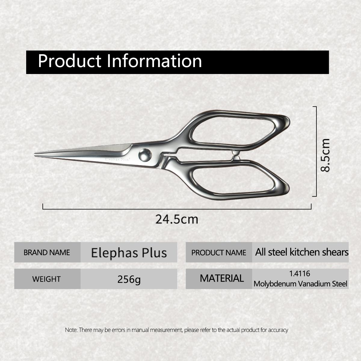 Pro Stainless Steel Kitchen Shears - Heavy Duty Bone Scissors for Chicken/Fish, Commercial Grade Poultry Butcher Tool