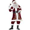 Christmas Party Santa Claus Suit Man Adult Cosplay Christmas Costume Red Deluxe Velvet Fancy Set Xmas Family Costume